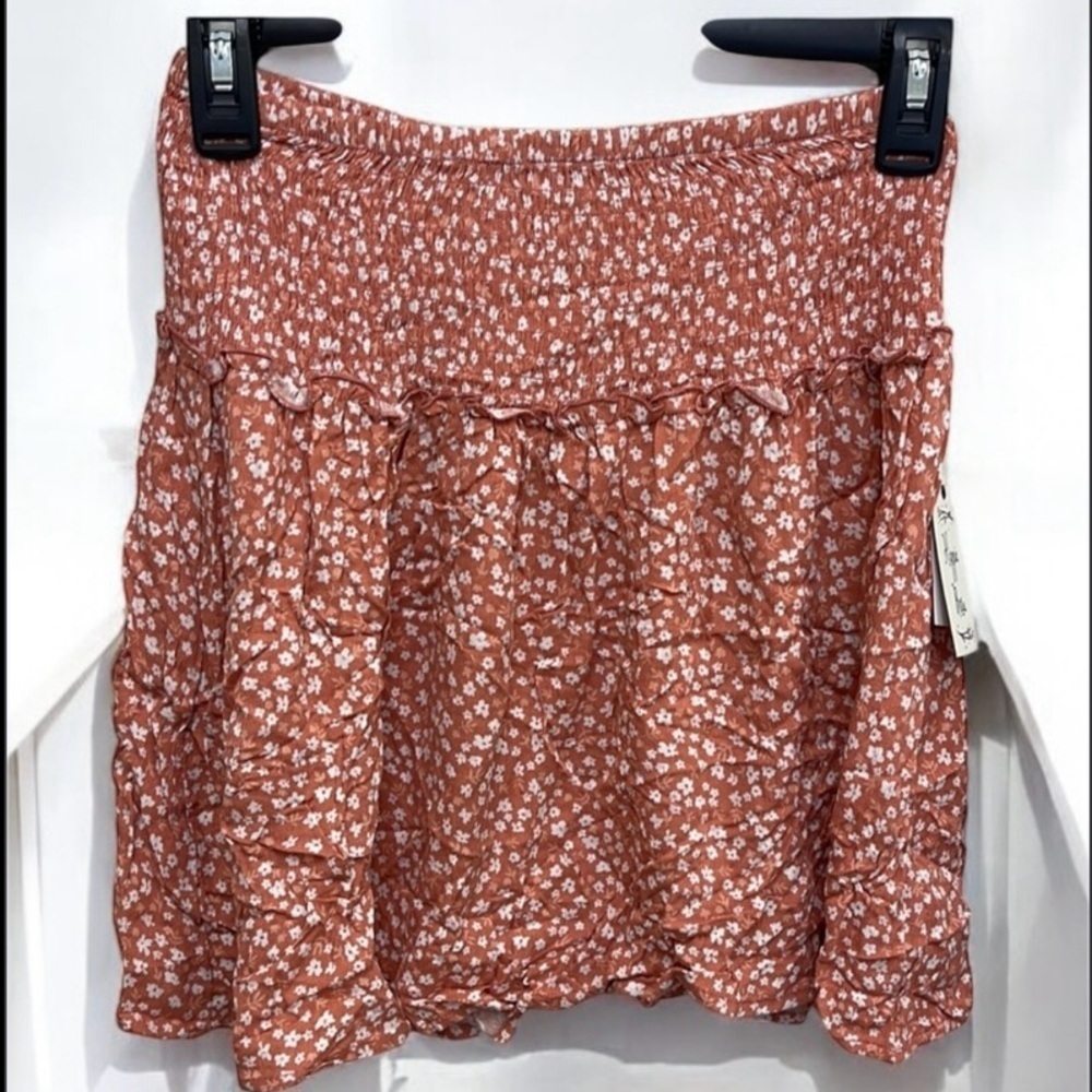Hippie Rose Orange and Cream Skirt